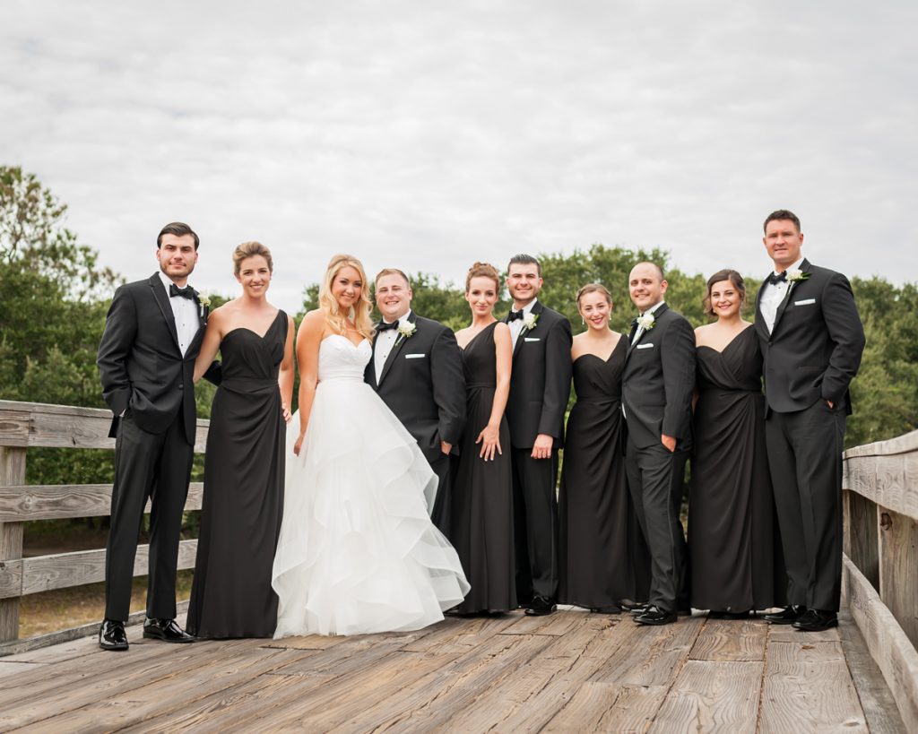 Bride and Groomsmen and Bridesmaids Knoxville Nashville Wedding Bridge